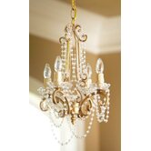 Chandelier with 4 Arm Frame in Antique Gold