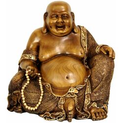 10" Sitting Hotei Happy Buddha Statue