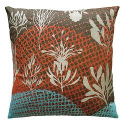 Ecco Embroidered Pillow with Off White Leaves