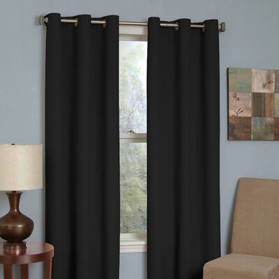 Grommet  Curtains on Eclipse Curtains Microfiber Grommet Blackout Window Panel In Black
