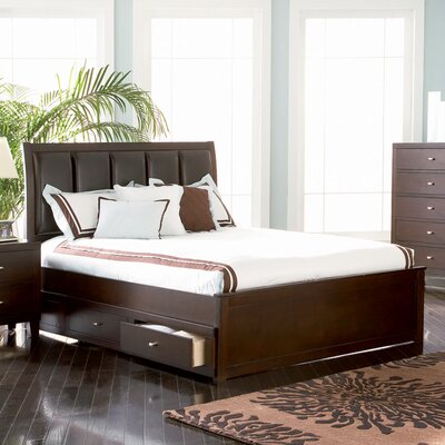 Ashley Queen Leather  on Wildon Home Kingman Panel Bed In Deep Brown