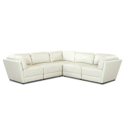 Modular Leather Furniture on Klaussner Furniture Genera Leather Modular Sectional In Chopper White