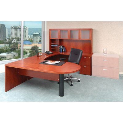Peninsula Desk on Mayline Mira U Shape Peninsula Desk Office Suite