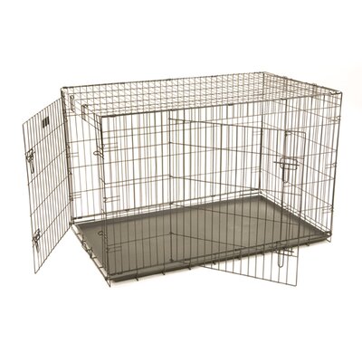 Kennel-Gear Double Dog or Cat Bowl - Silver dog kennel
