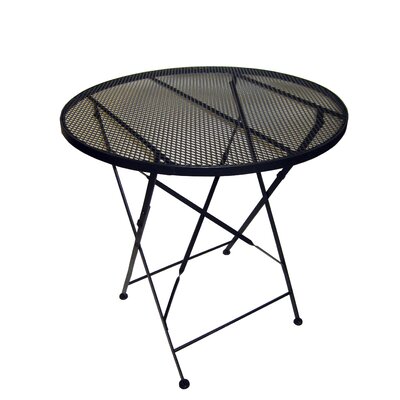  Patio Table on Pangaea Round Iron Folding Patio Table In Black   Bt L034tbl K