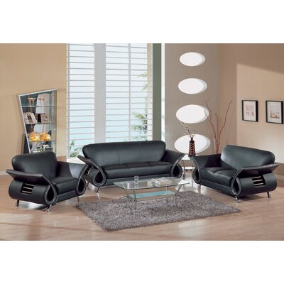 Contemporary Office Furniture Houston on Global Furniture Usa Clark 3 Pc  Leather Living Room Set   Wayfair