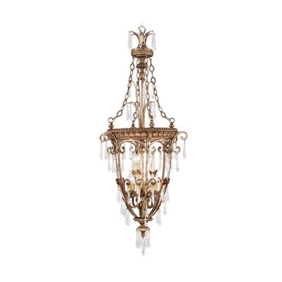Vintage Pendant Lamps on Livex Lighting La Bella Nine Light Foyer Pendant In Vintage Gold Leaf