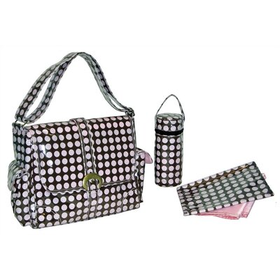 Baby Diaper Changing Games on Heavenly Polka Dots Laminated Buckle Diaper Bag In Baby Pink   Wayfair