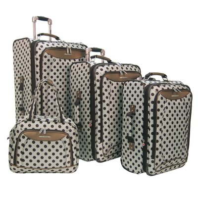 Luggagepiece on Spearmint Polka Dot 4 Piece Luggage Set   D 6000 4 Sv