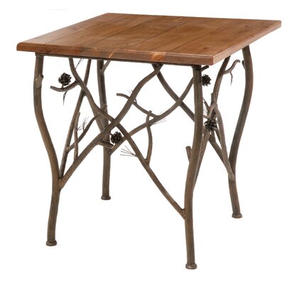Pine Table on Stone Country Ironworks Pine Side Table In Distressed