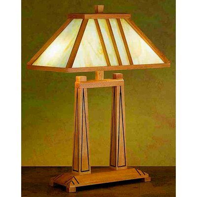 Wood Desk Lamp on Meyda Tiffany 25  H Forestwood Oblong Desk Lamp   Wayfair