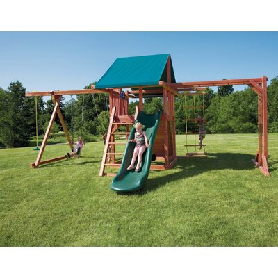Swing Sets  Toddlers on Kids Creations Redwood Grand Stand Swing Set