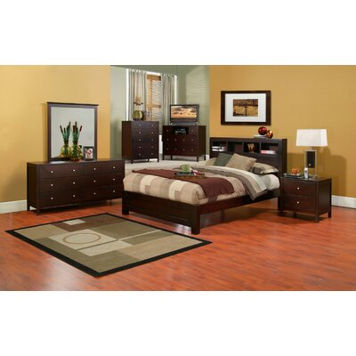 Queen Bedroom Furniture on Alpine Furniture Solana Queen Bedroom Set With Bookcase Headboard In
