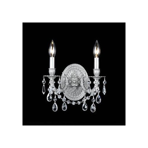 Crystorama Gramercy Crystal Candle Wall Sconce in Pewter   5522 PW