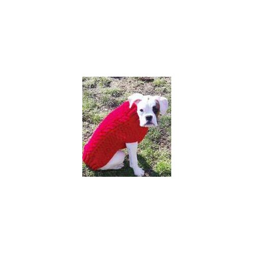 Chilly Dog Red Cable Dog Sweater   200 03