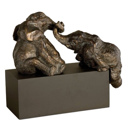 Uttermost Playful Pachyderms Sculpture in Antiqued Bronze Patina