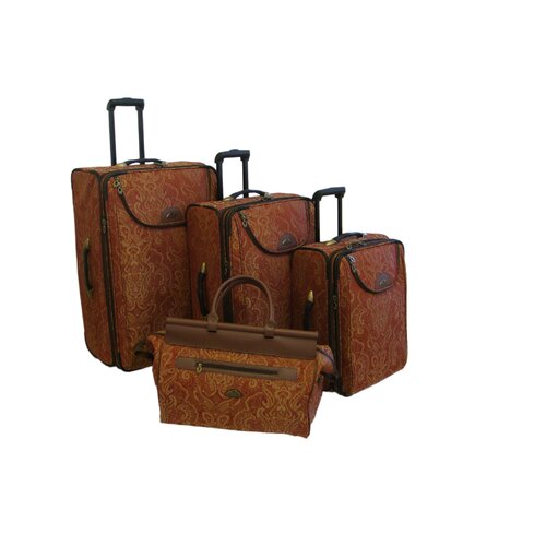 American Flyer Paisley Gold 4 Piece Luggage Set   86700 4 GOL